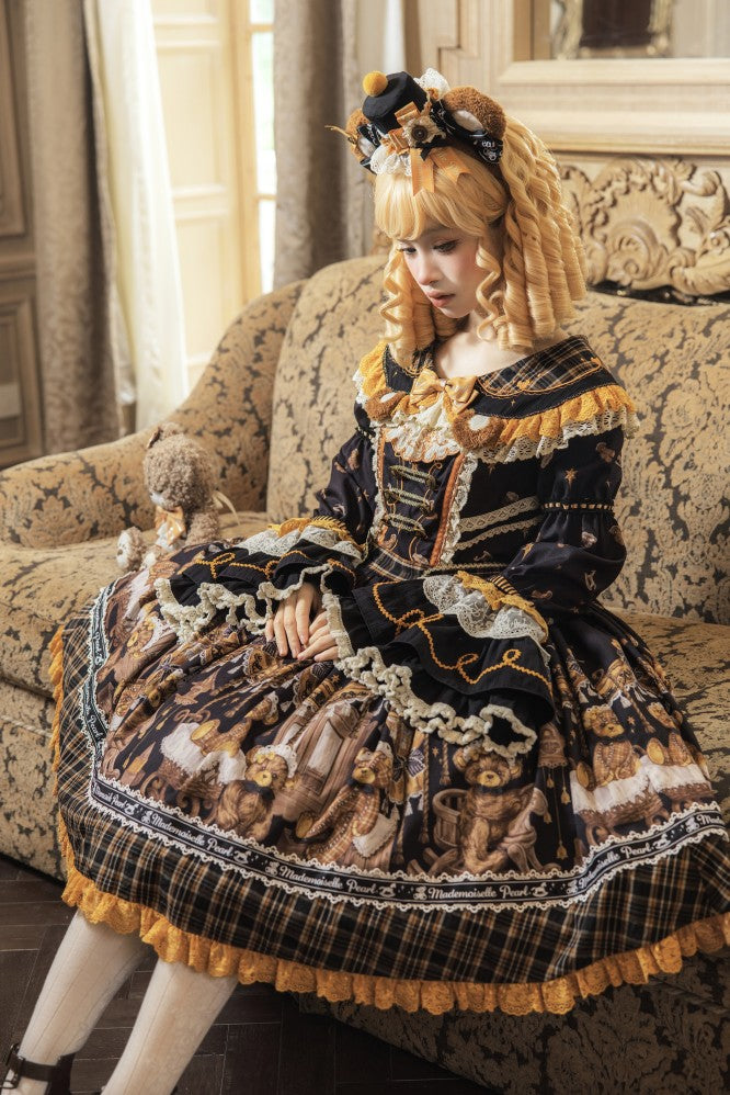 Antique Furniture Bear Printed One Piece