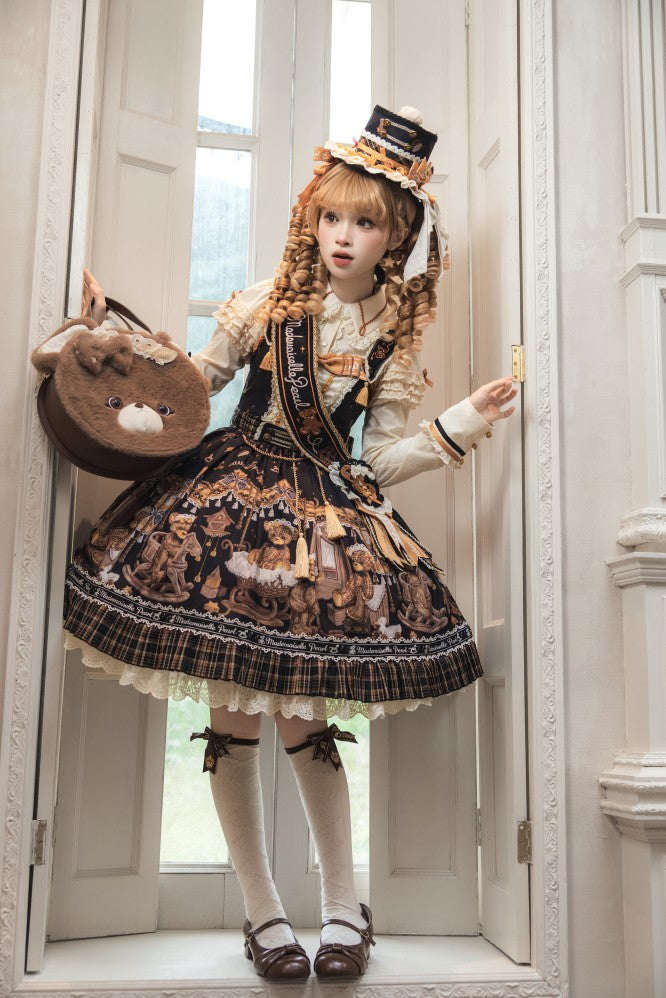 Antique Furniture Bear Printed Jumper Skirt