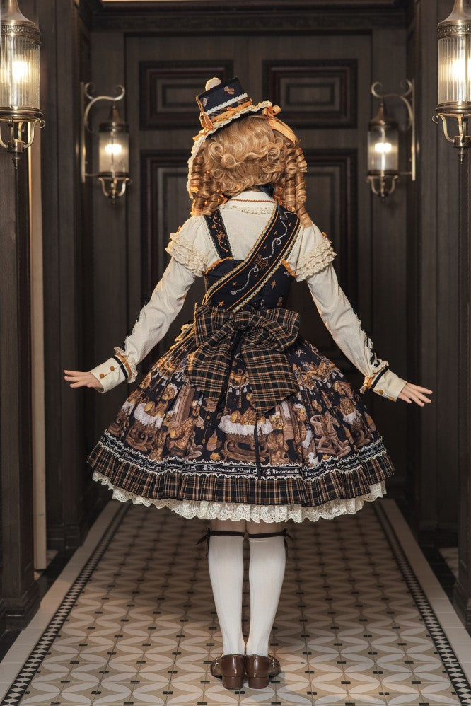 Antique Furniture Bear Printed Jumper Skirt