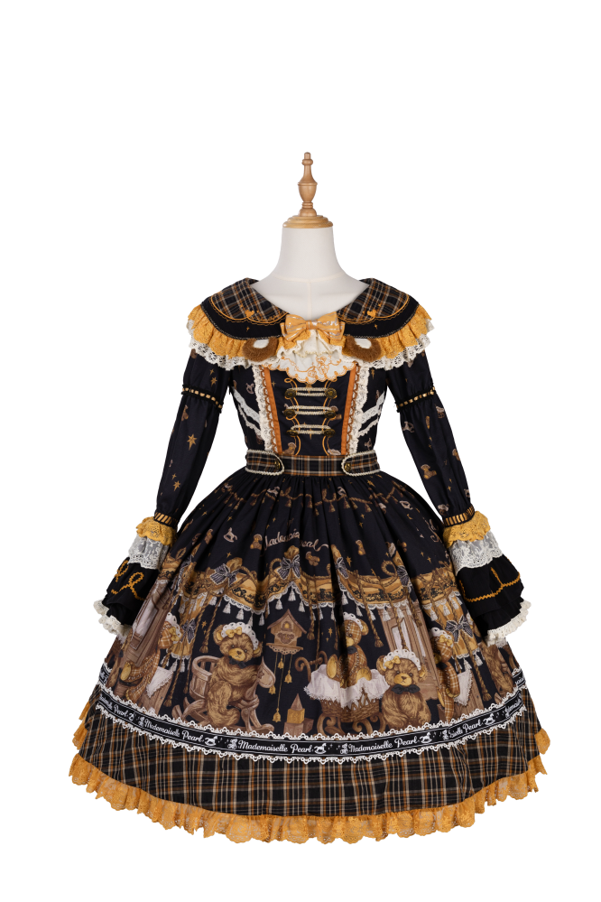 Antique Furniture Bear Printed One Piece