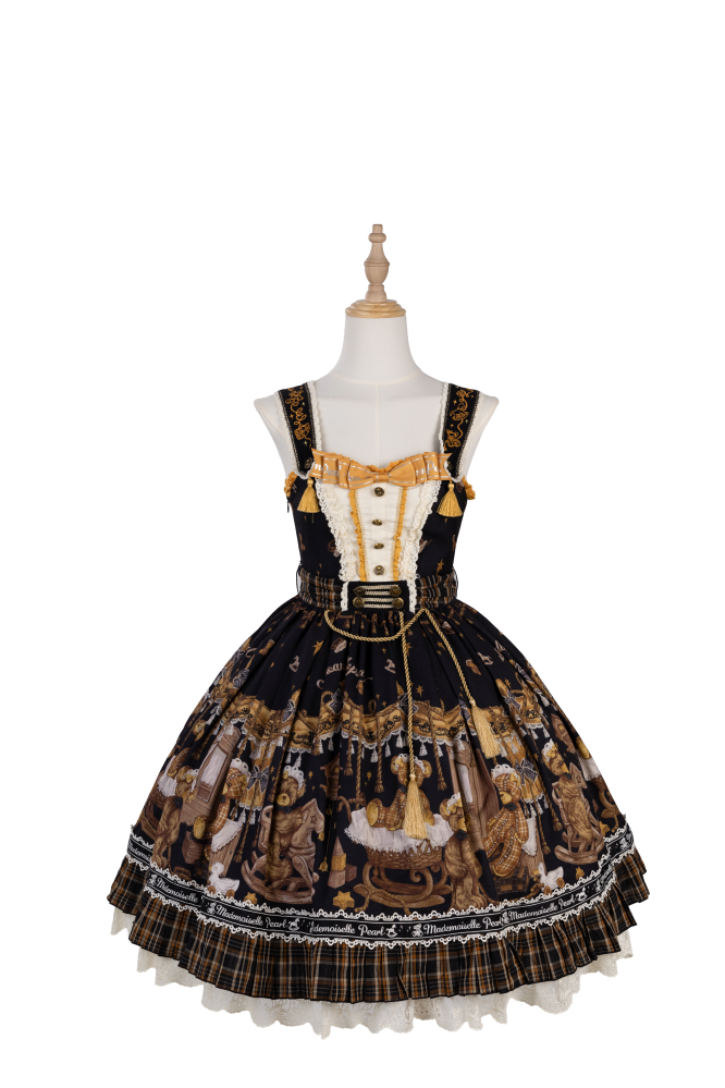 Antique Furniture Bear Printed Jumper Skirt