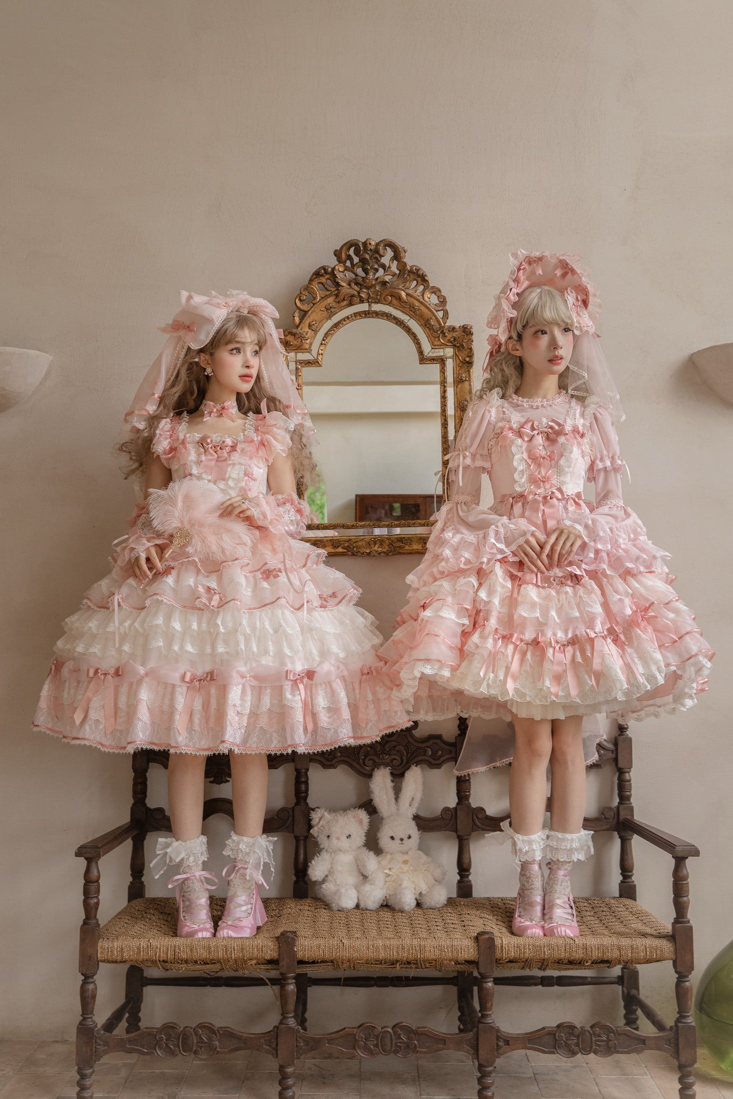 Centifolia Rose Attached-Sleeve Blouse — Pink — image 4