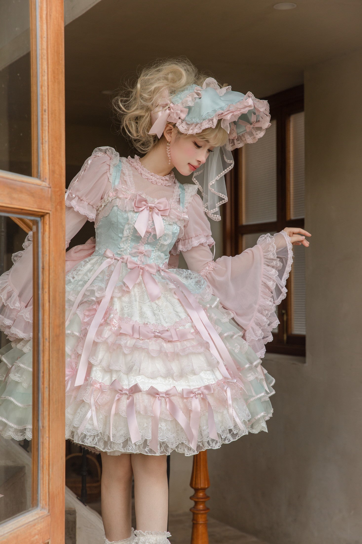 Centifolia Rose Jumper Skirt — Mint — image 2
