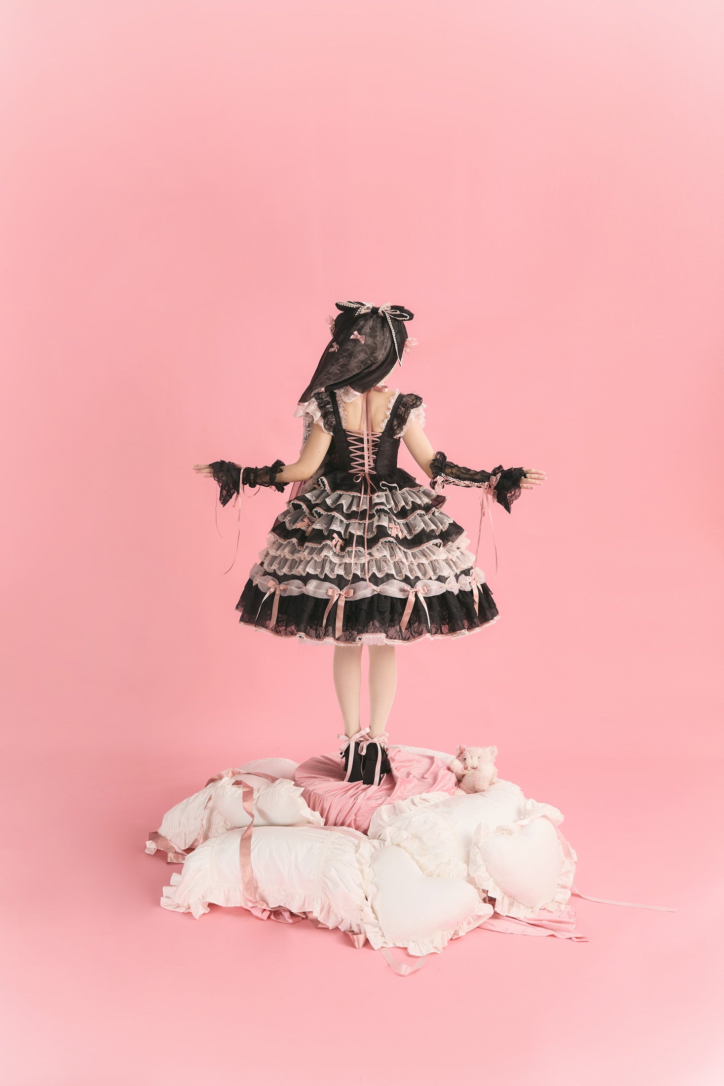 Centifolia Rose One Piece — Black Pink — image 2