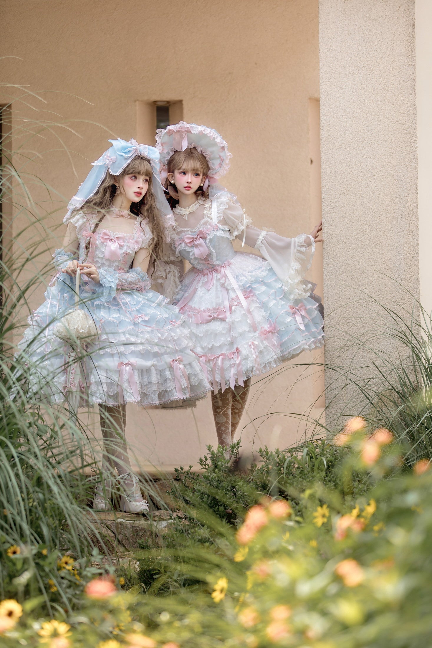 Centifolia Rose One Piece — Blue Pink — image 6