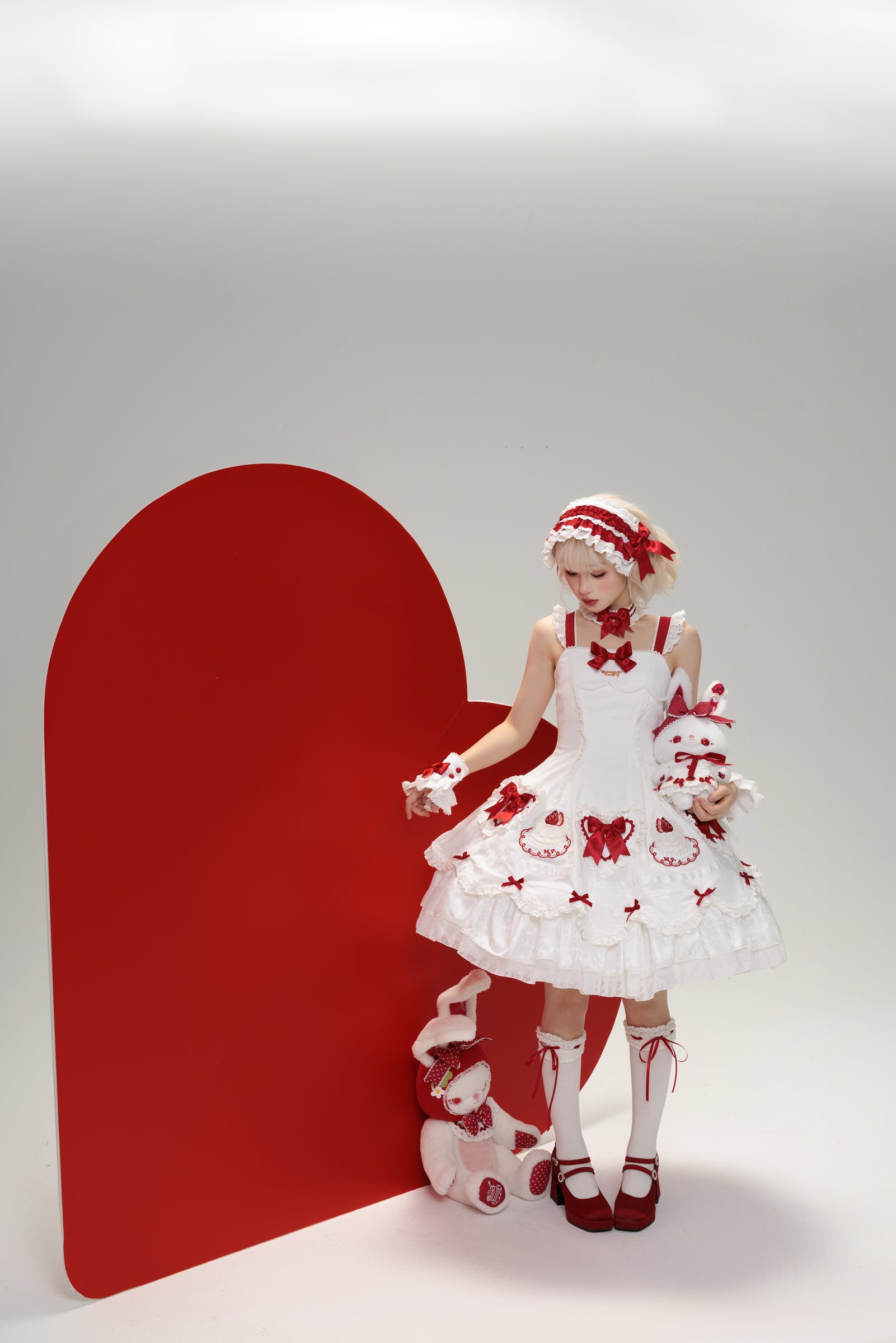 Cupcake Jumper Skirt — Red White — image 1