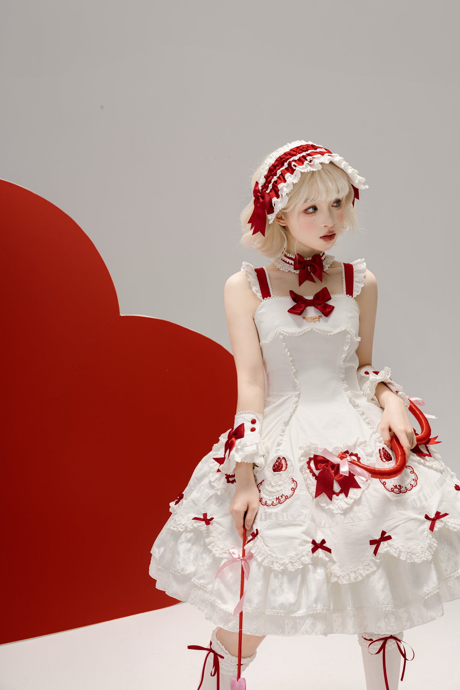 Cupcake Jumper Skirt — Red White — image 6