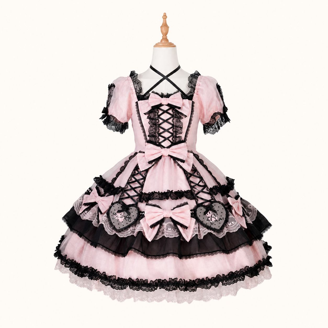 Ribbon Bunny Special Piece — Black Pink