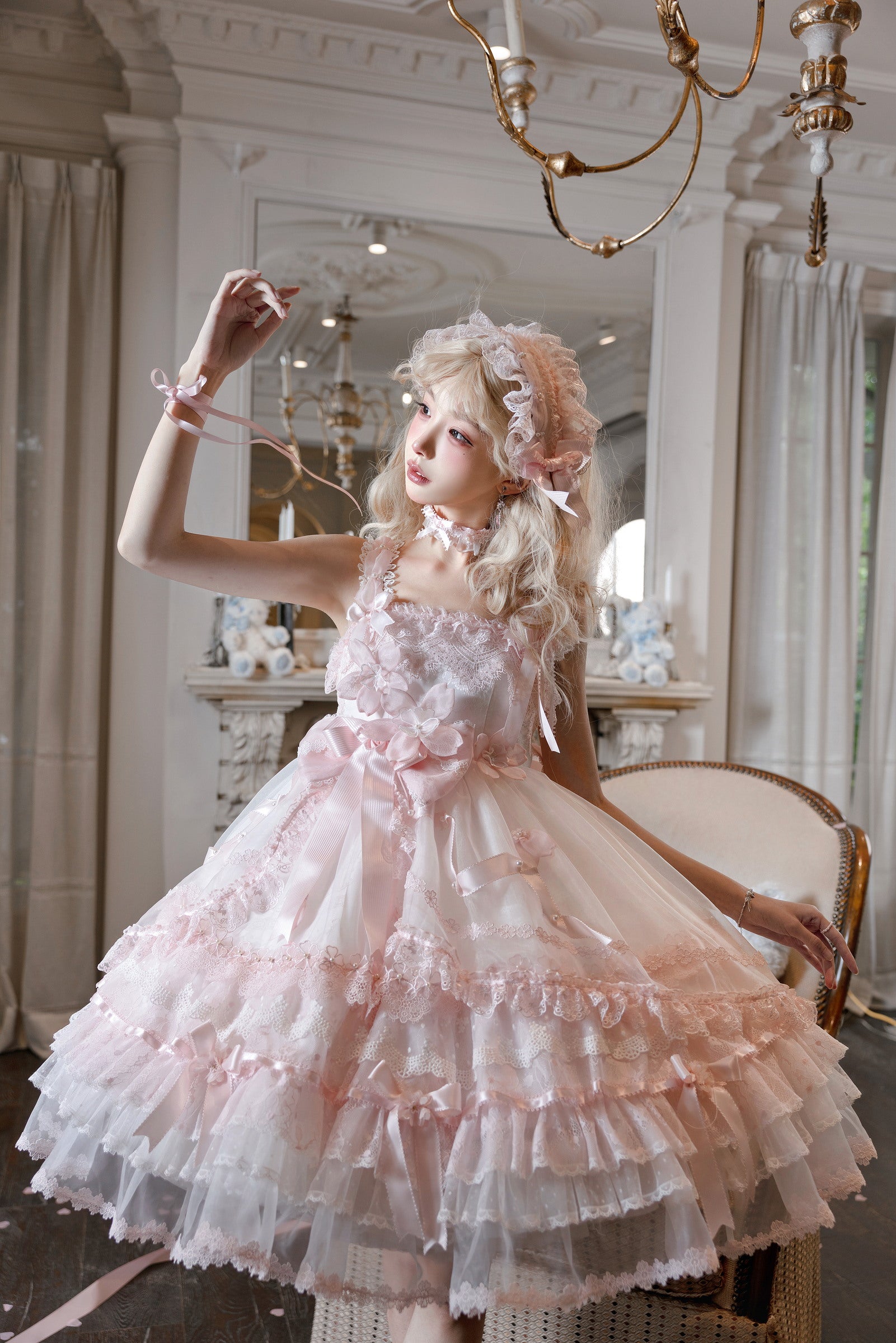 Sakura Confession Jumper Skirt — White Pink — image 1