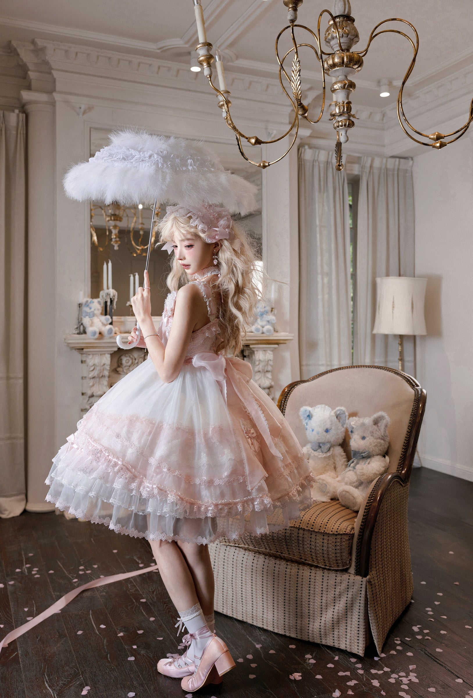 Sakura Confession Jumper Skirt — White Pink — image 4