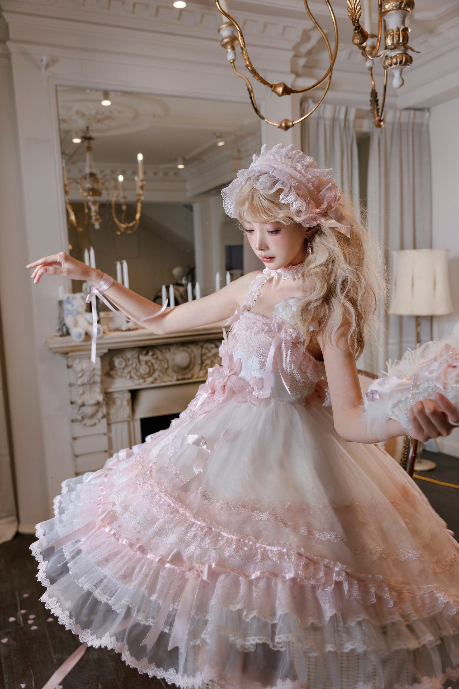 Sakura Confession Jumper Skirt — White Pink — image 5