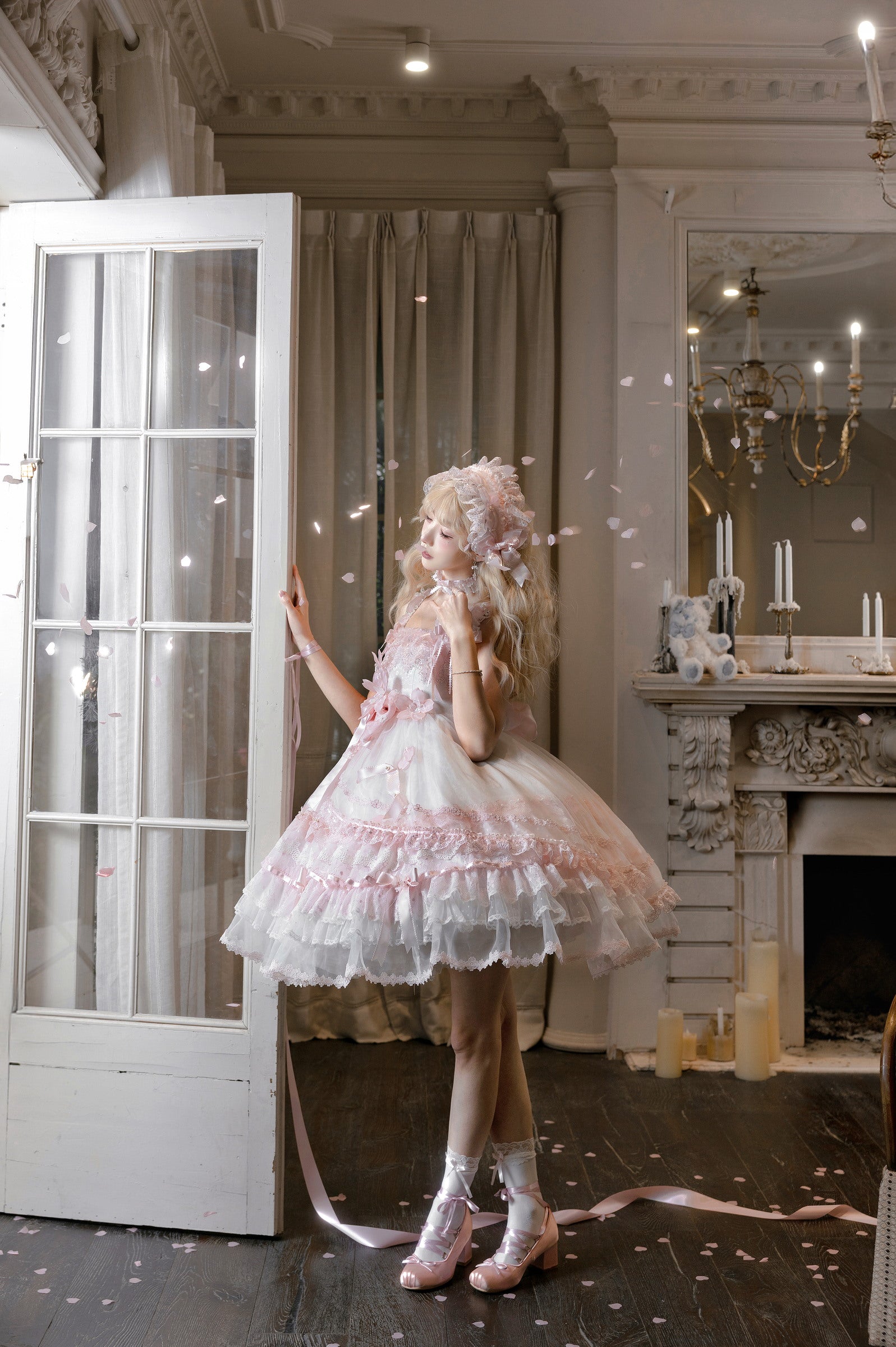 Sakura Confession Jumper Skirt — White Pink — image 7