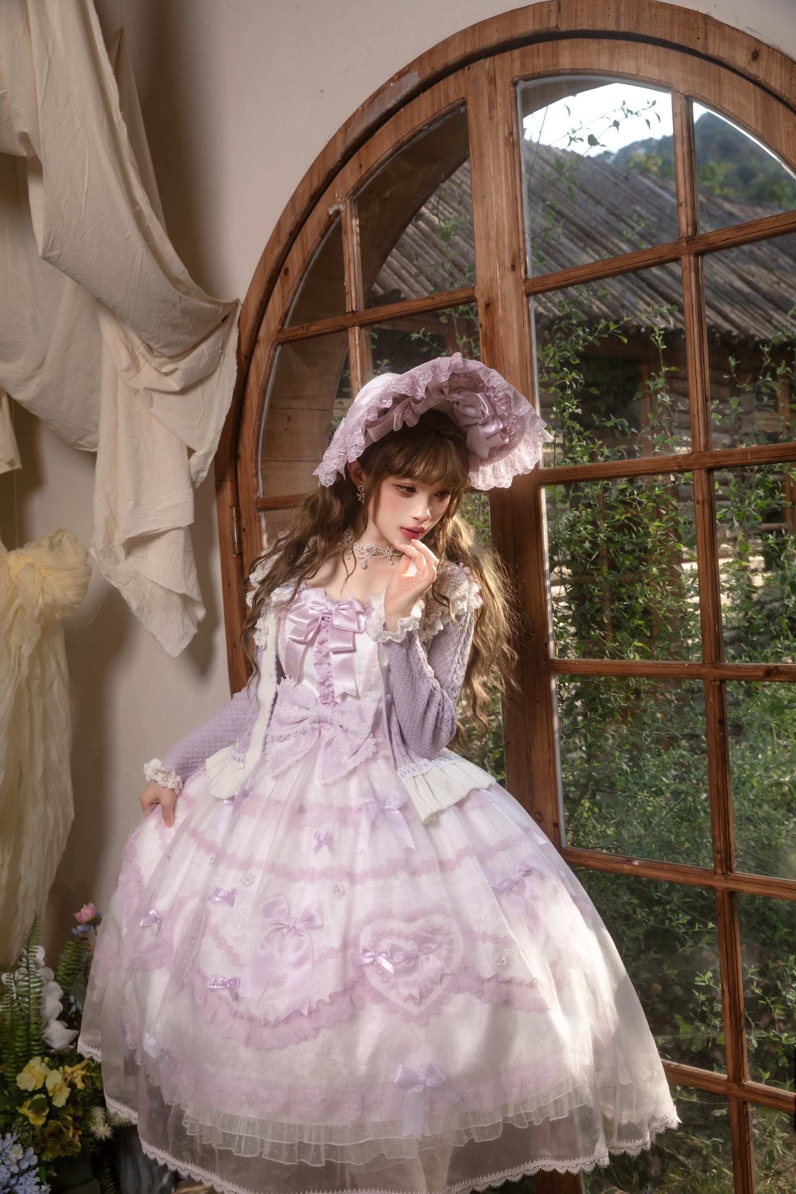 Sakura Confession Jumper Skirt — White Purple — image 1