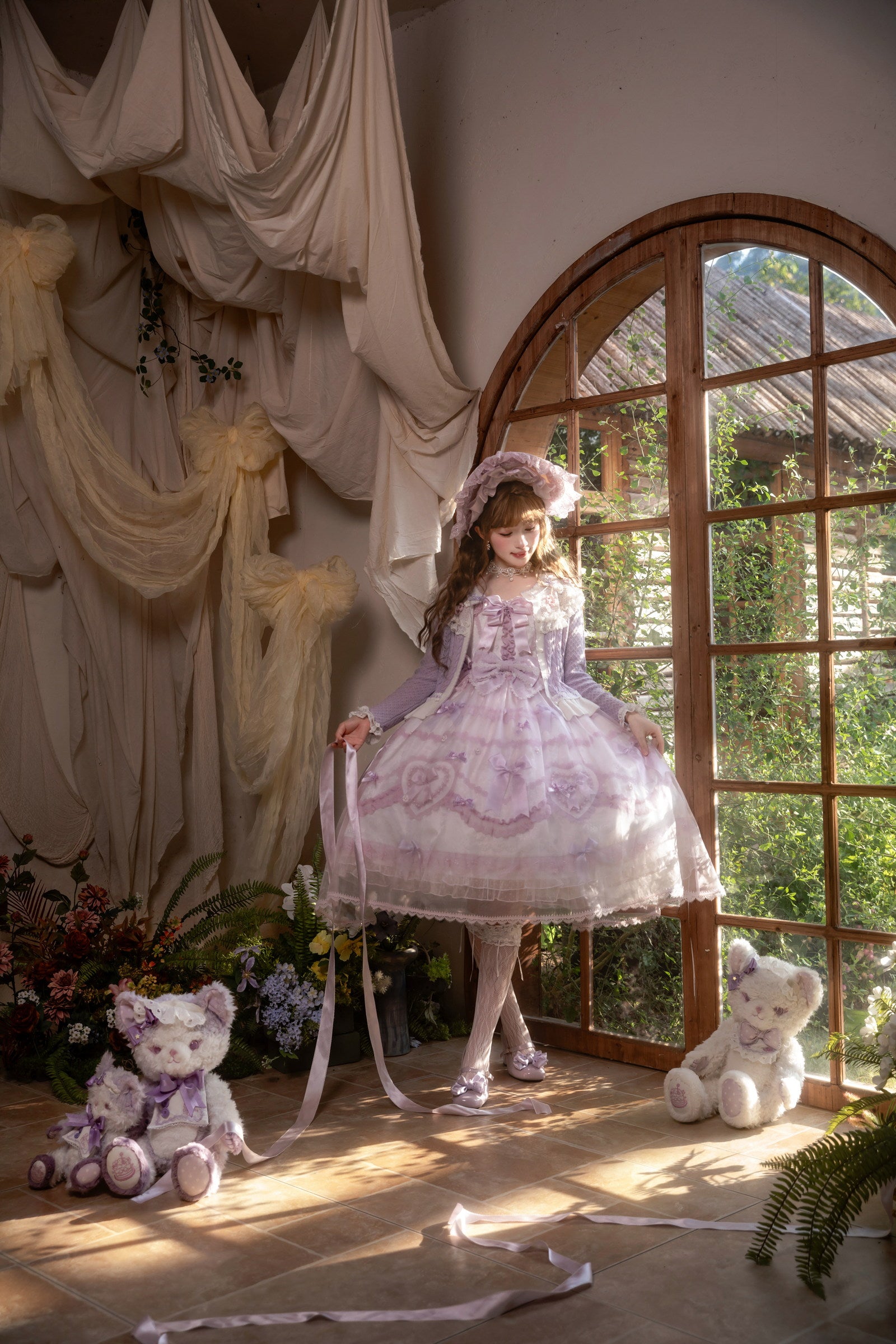 Sakura Confession Jumper Skirt — White Purple — image 3