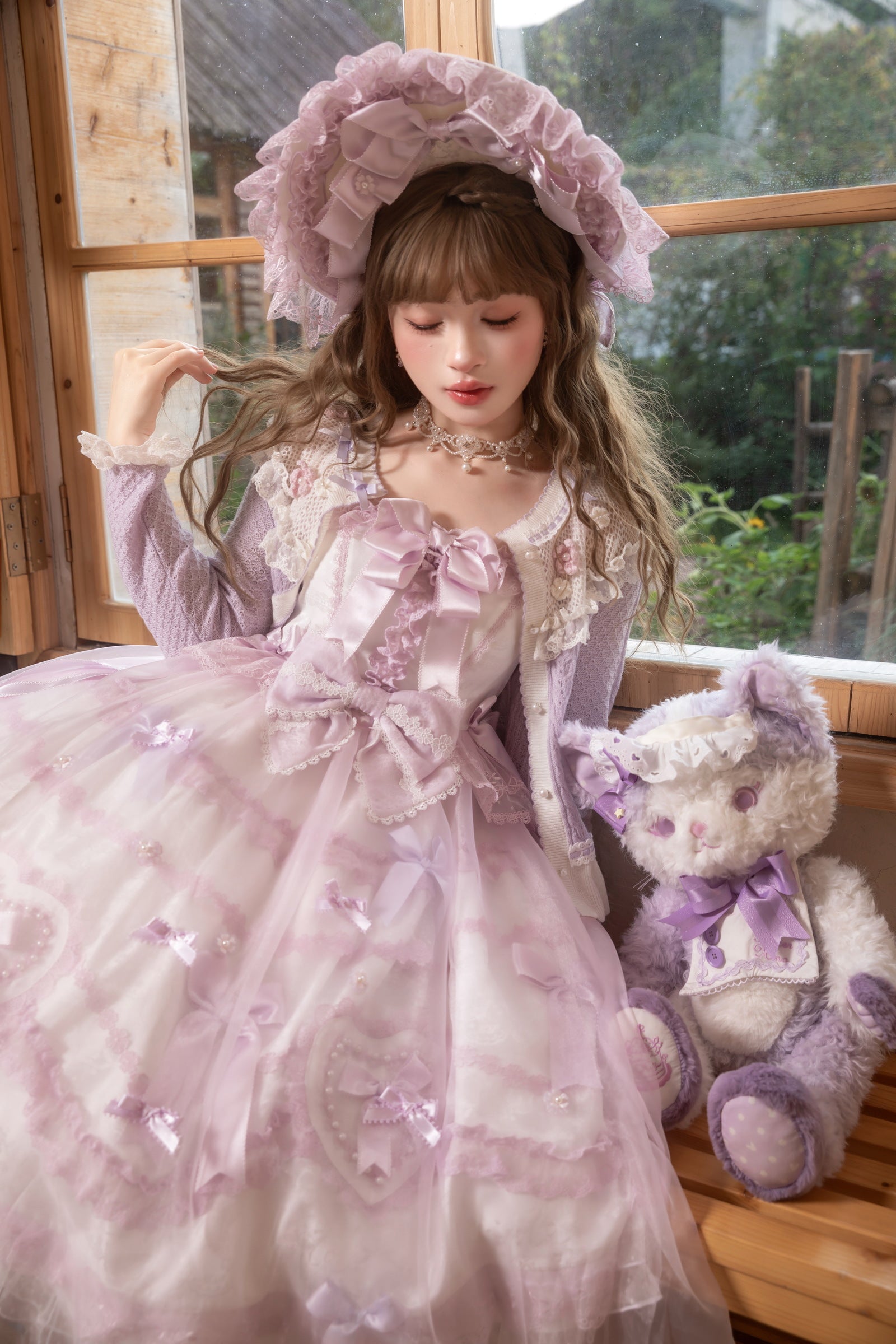 Sakura Confession Jumper Skirt — White Purple — image 7