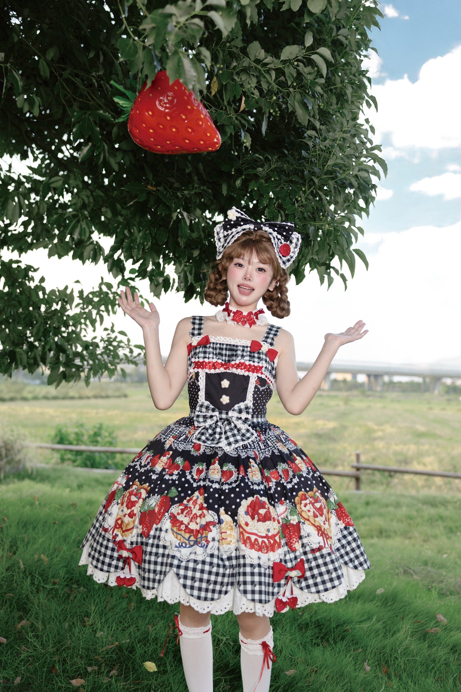 Strawberry Pictorial Jumper Skirt
