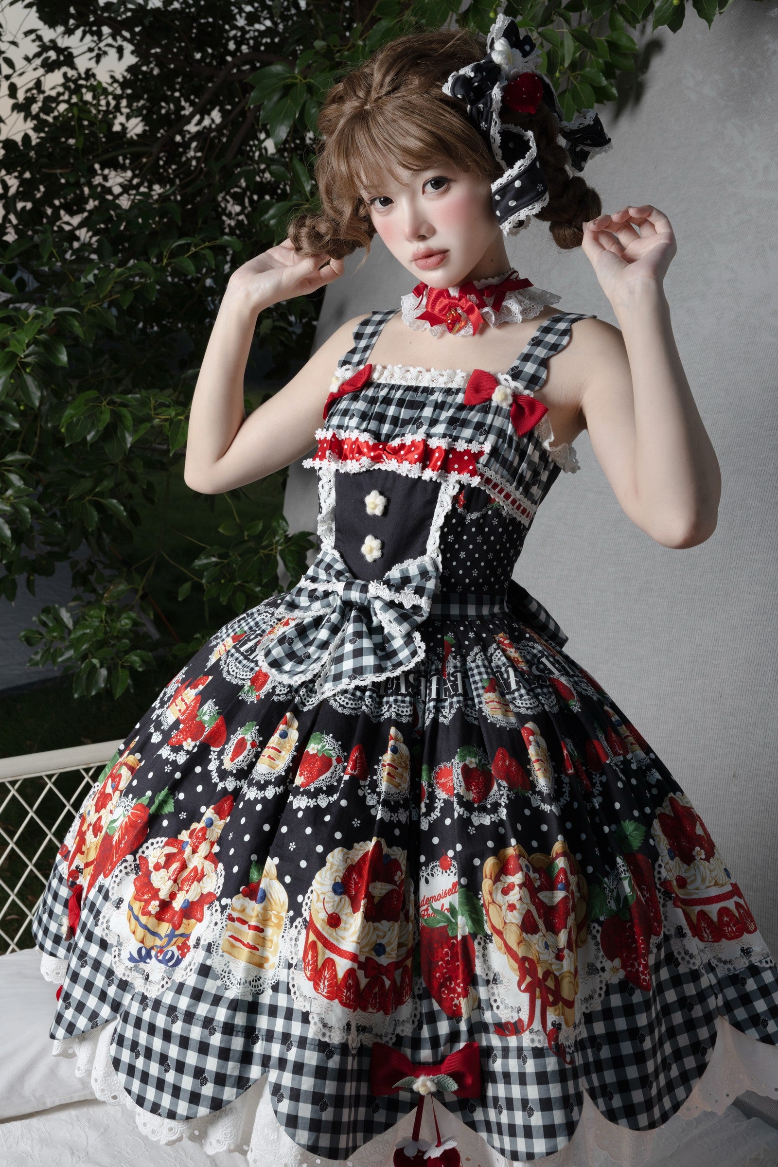 Strawberry Pictorial Jumper Skirt