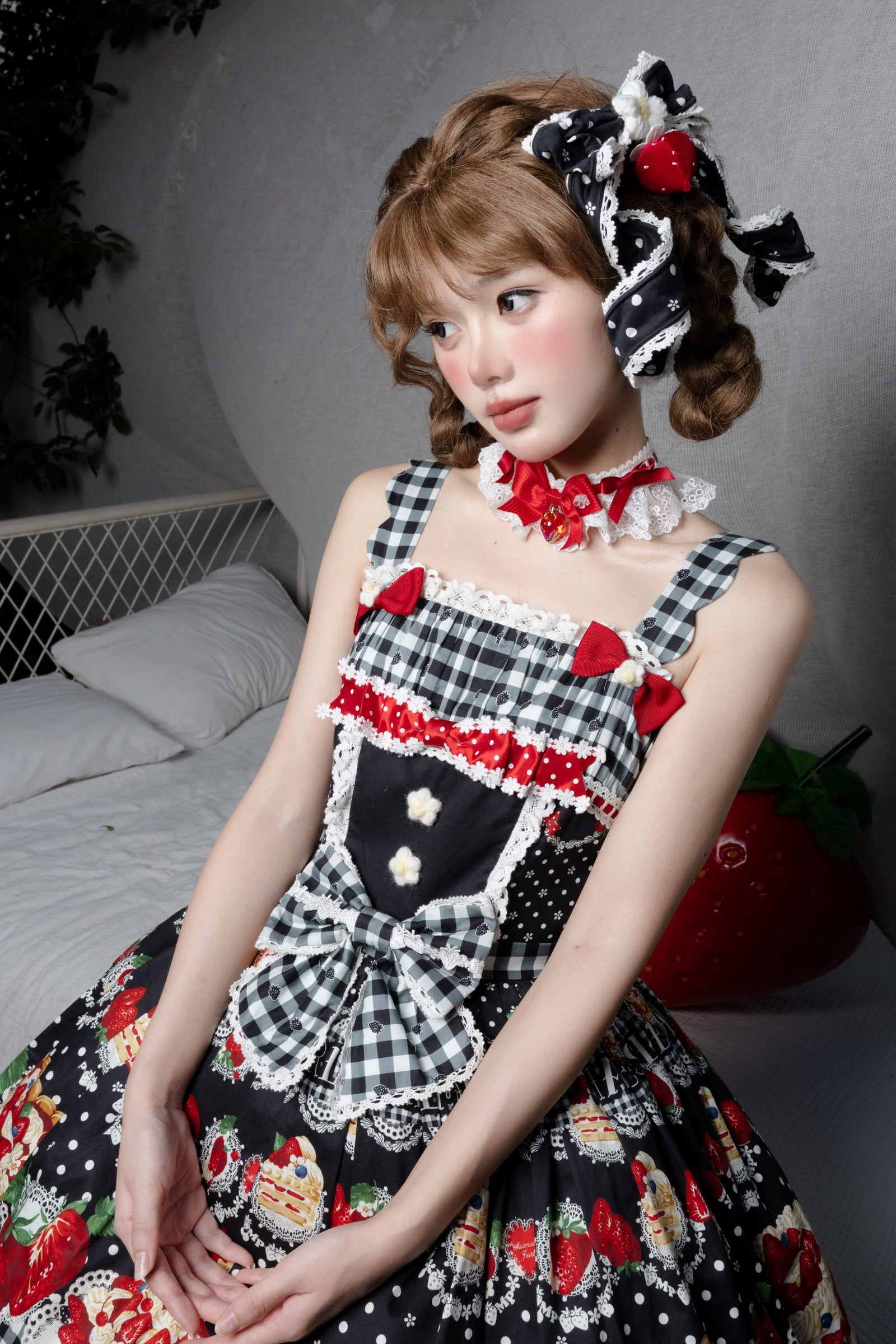 Strawberry Pictorial Jumper Skirt