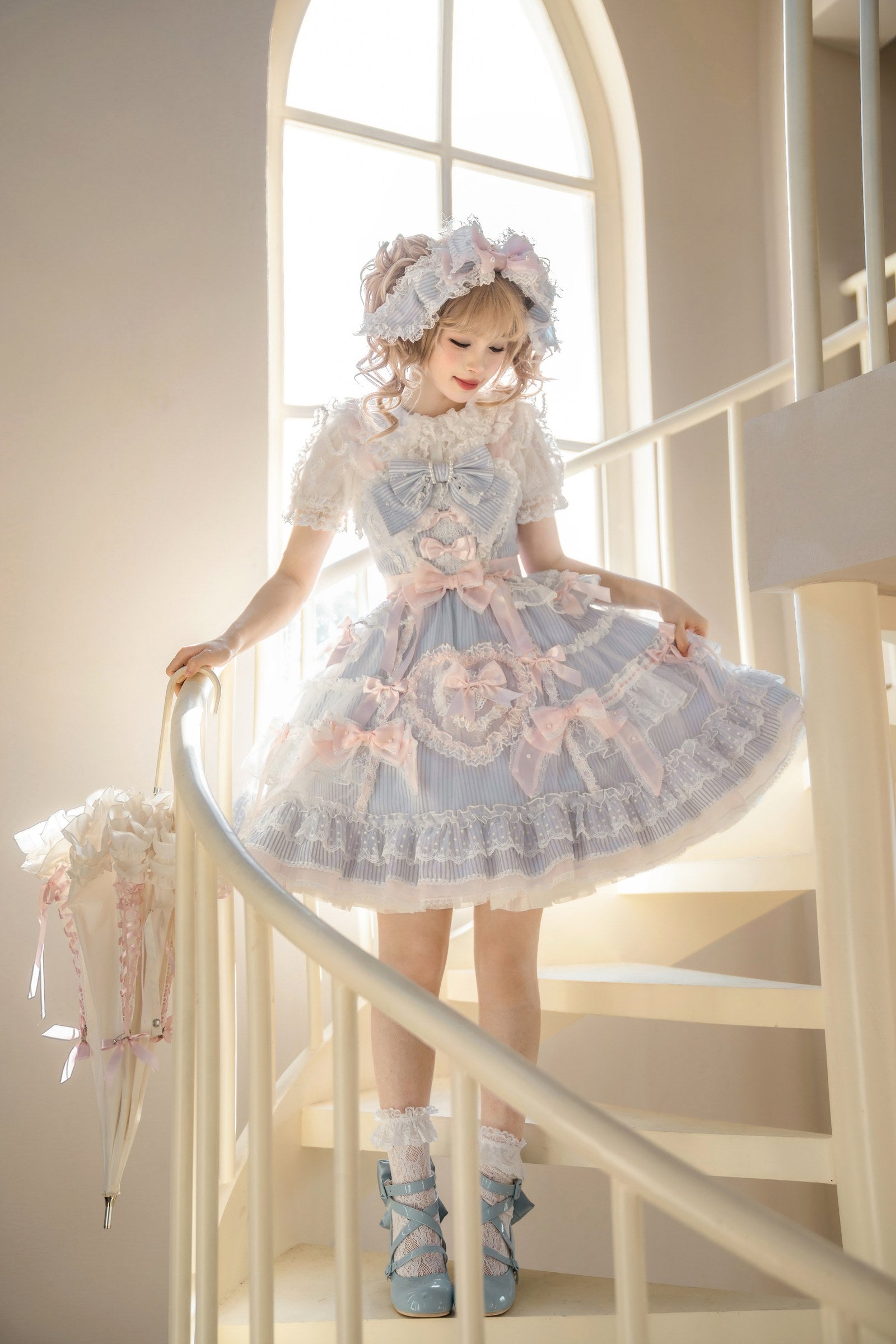 Striped Otome Heart Jumper Skirt