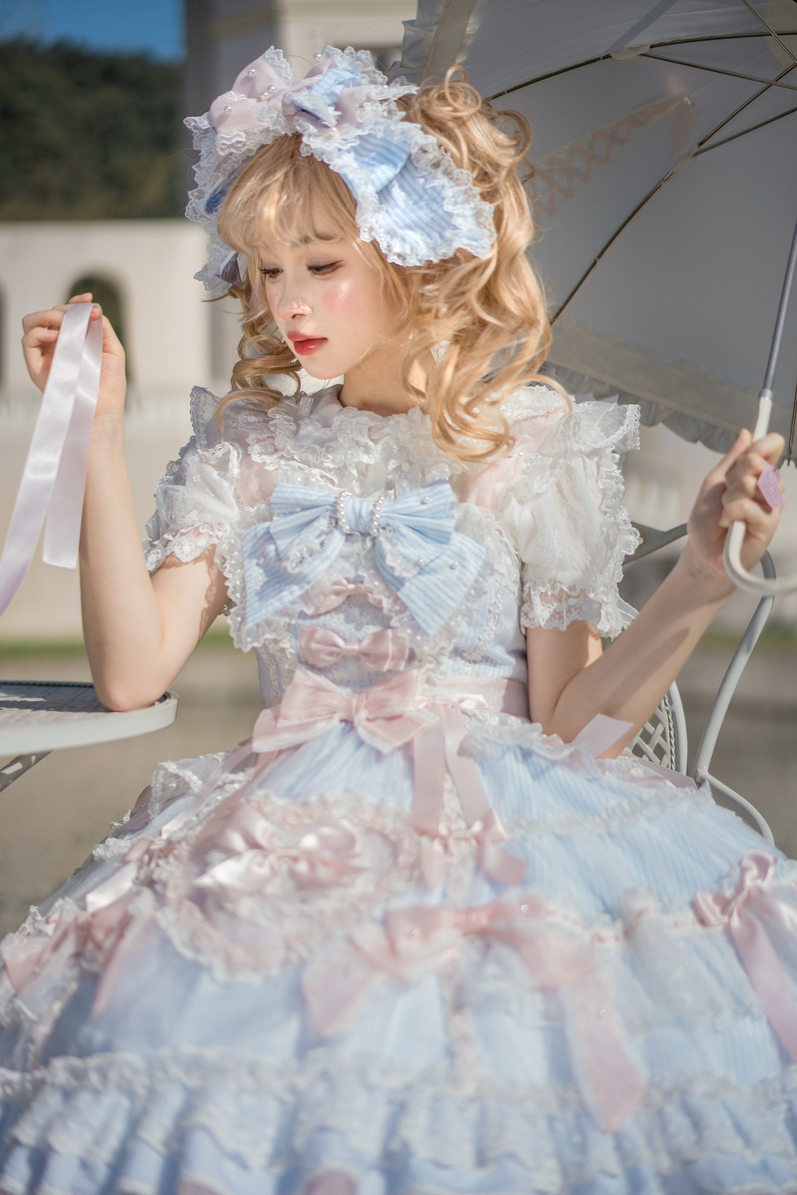 Striped Otome Heart Jumper Skirt