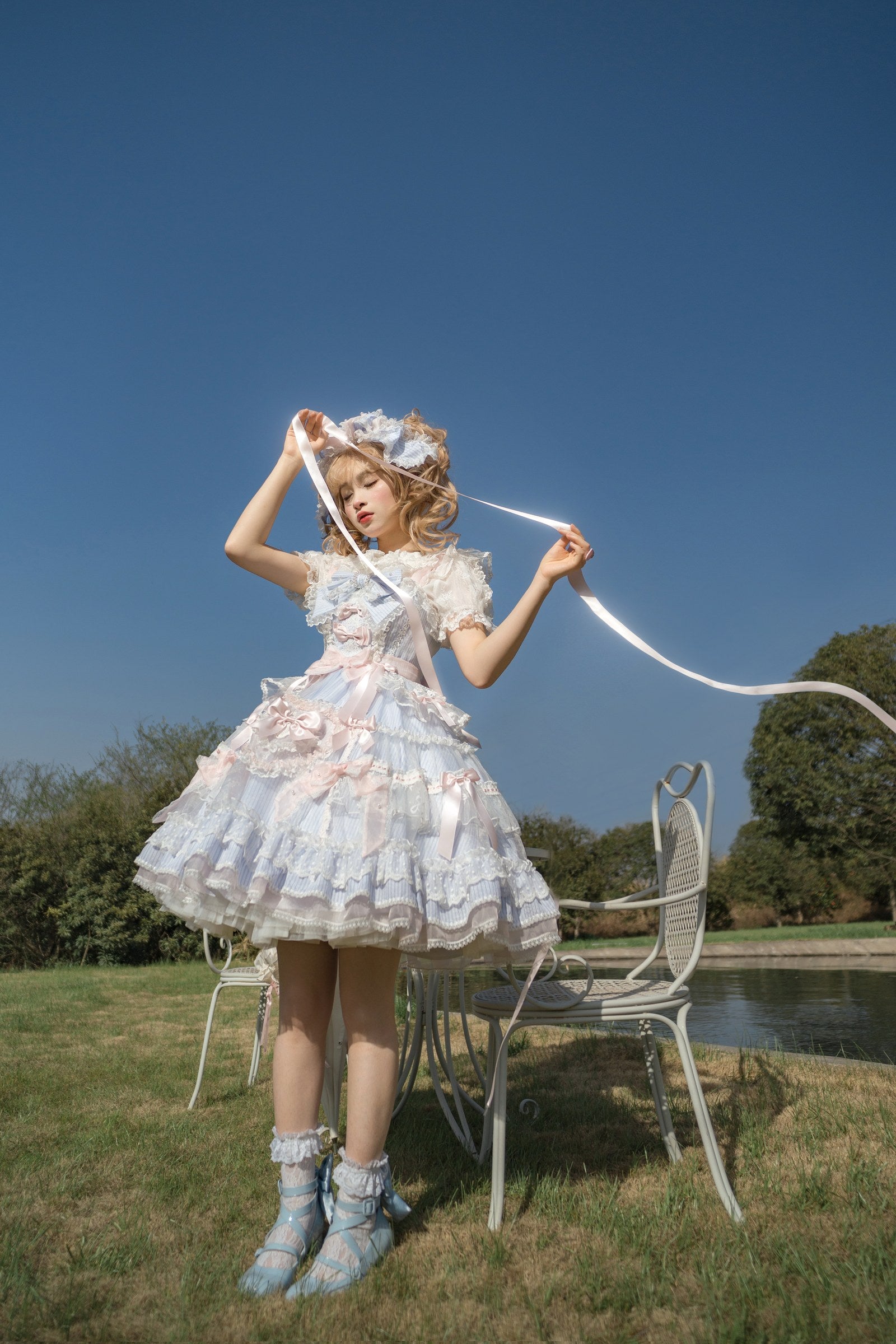 Striped Otome Heart Jumper Skirt